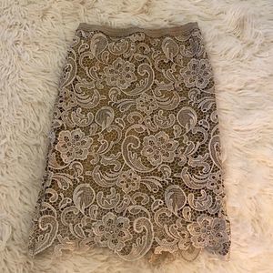 L’Atiste Lace Overlay Pencil Skirt